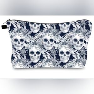 Gothic Skull Zippered Make Up Bag